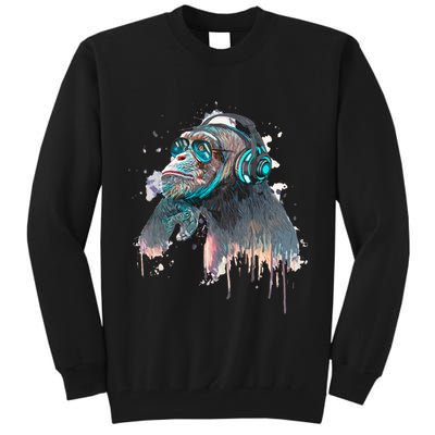 DJ Monkey Thinker Hipster Tall Sweatshirt
