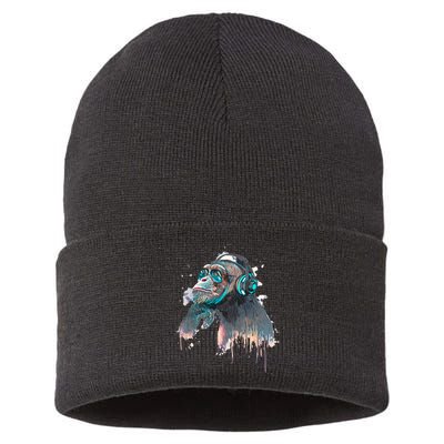 DJ Monkey Thinker Hipster Sustainable Knit Beanie
