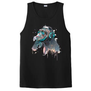 DJ Monkey Thinker Hipster PosiCharge Competitor Tank