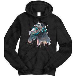 DJ Monkey Thinker Hipster Tie Dye Hoodie