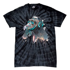 DJ Monkey Thinker Hipster Tie-Dye T-Shirt