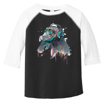 DJ Monkey Thinker Hipster Toddler Fine Jersey T-Shirt