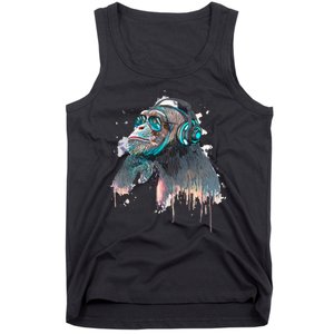 DJ Monkey Thinker Hipster Tank Top