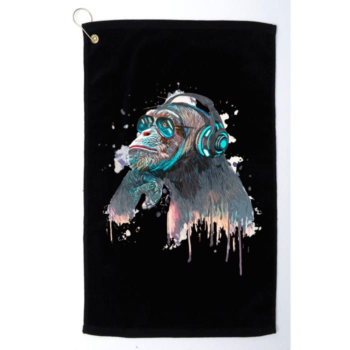 DJ Monkey Thinker Hipster Golf Towel