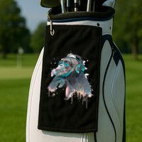 DJ Monkey Thinker Hipster Golf Towel
