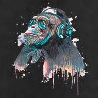 DJ Monkey Thinker Hipster Golf Towel