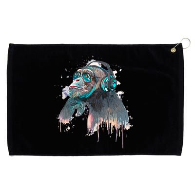 DJ Monkey Thinker Hipster Grommeted Golf Towel