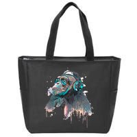 DJ Monkey Thinker Hipster Zip Tote Bag