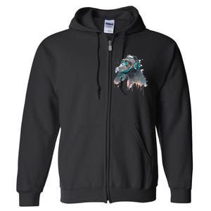 DJ Monkey Thinker Hipster Full Zip Hoodie