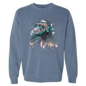 DJ Monkey Thinker Hipster Garment-Dyed Sweatshirt