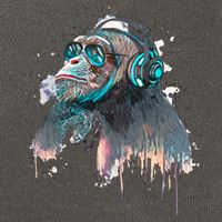 DJ Monkey Thinker Hipster Cotton Canvas Backpack