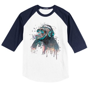 DJ Monkey Thinker Hipster Baseball Sleeve Shirt