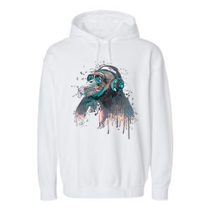 DJ Monkey Thinker Hipster Garment-Dyed Fleece Hoodie