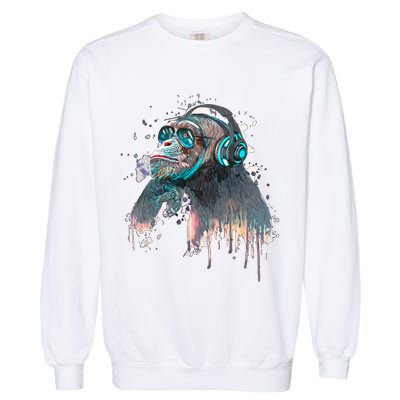 DJ Monkey Thinker Hipster Garment-Dyed Sweatshirt