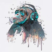 DJ Monkey Thinker Hipster Garment-Dyed Sweatshirt