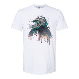 DJ Monkey Thinker Hipster Softstyle CVC T-Shirt