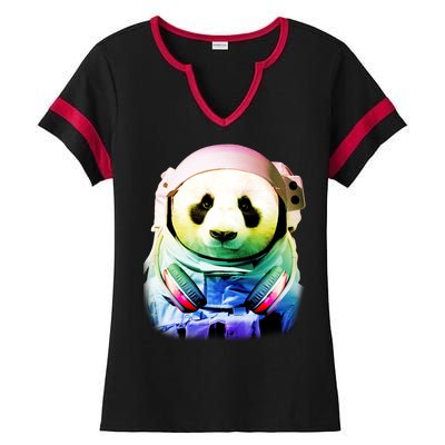 DJ Panda Astronaut Ladies Halftime Notch Neck Tee