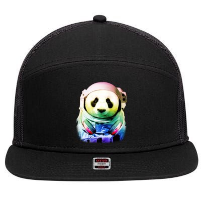 DJ Panda Astronaut 7 Panel Mesh Trucker Snapback Hat