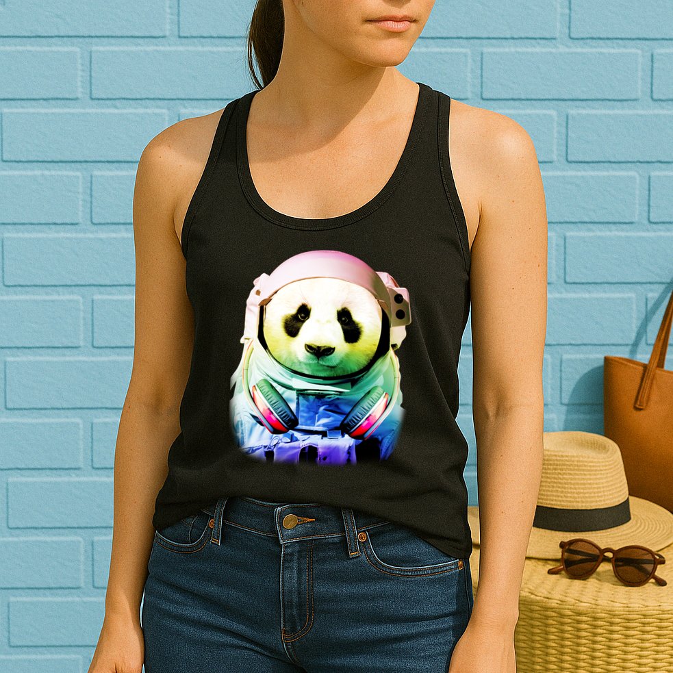 DJ Panda Astronaut Womens Tank Top