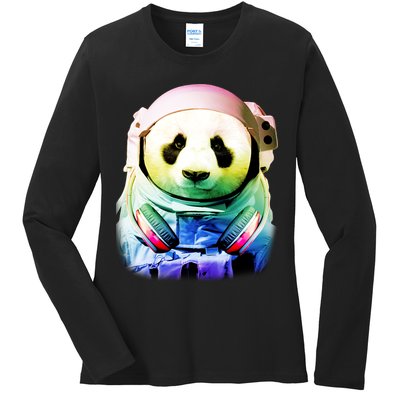 DJ Panda Astronaut Ladies Long Sleeve Shirt