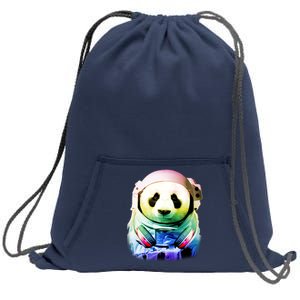 DJ Panda Astronaut Sweatshirt Cinch Pack Bag