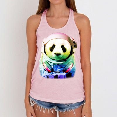 DJ Panda Astronaut Women's Knotted Racerback Tank