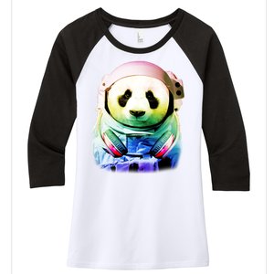 DJ Panda Astronaut Women's Tri-Blend 3/4-Sleeve Raglan Shirt