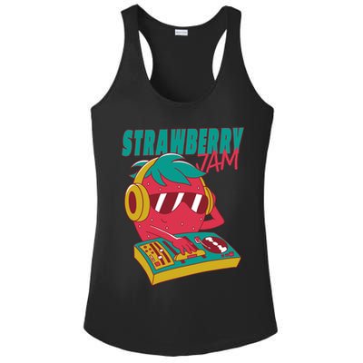 DJ Strawberry Jam Ladies PosiCharge Competitor Racerback Tank