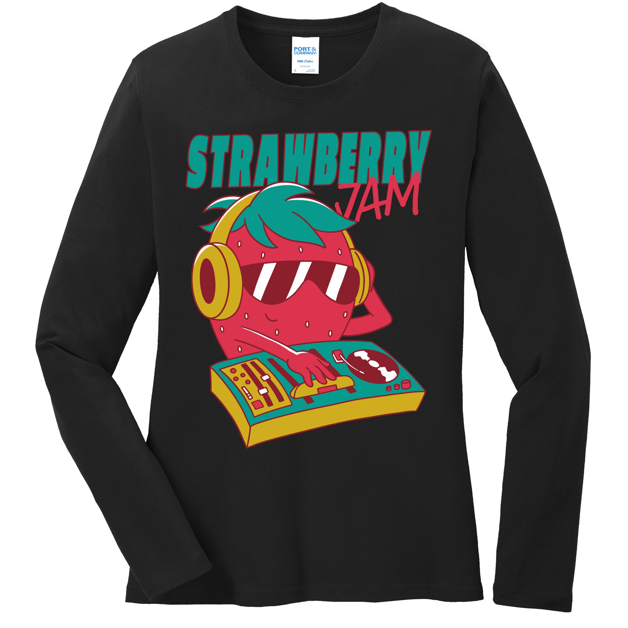 DJ Strawberry Jam Ladies Long Sleeve Shirt