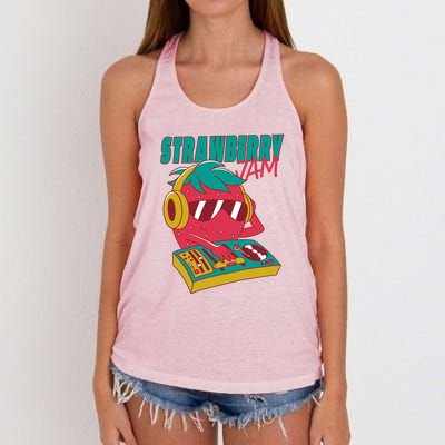 DJ Strawberry Jam Women's Knotted Racerback Tank