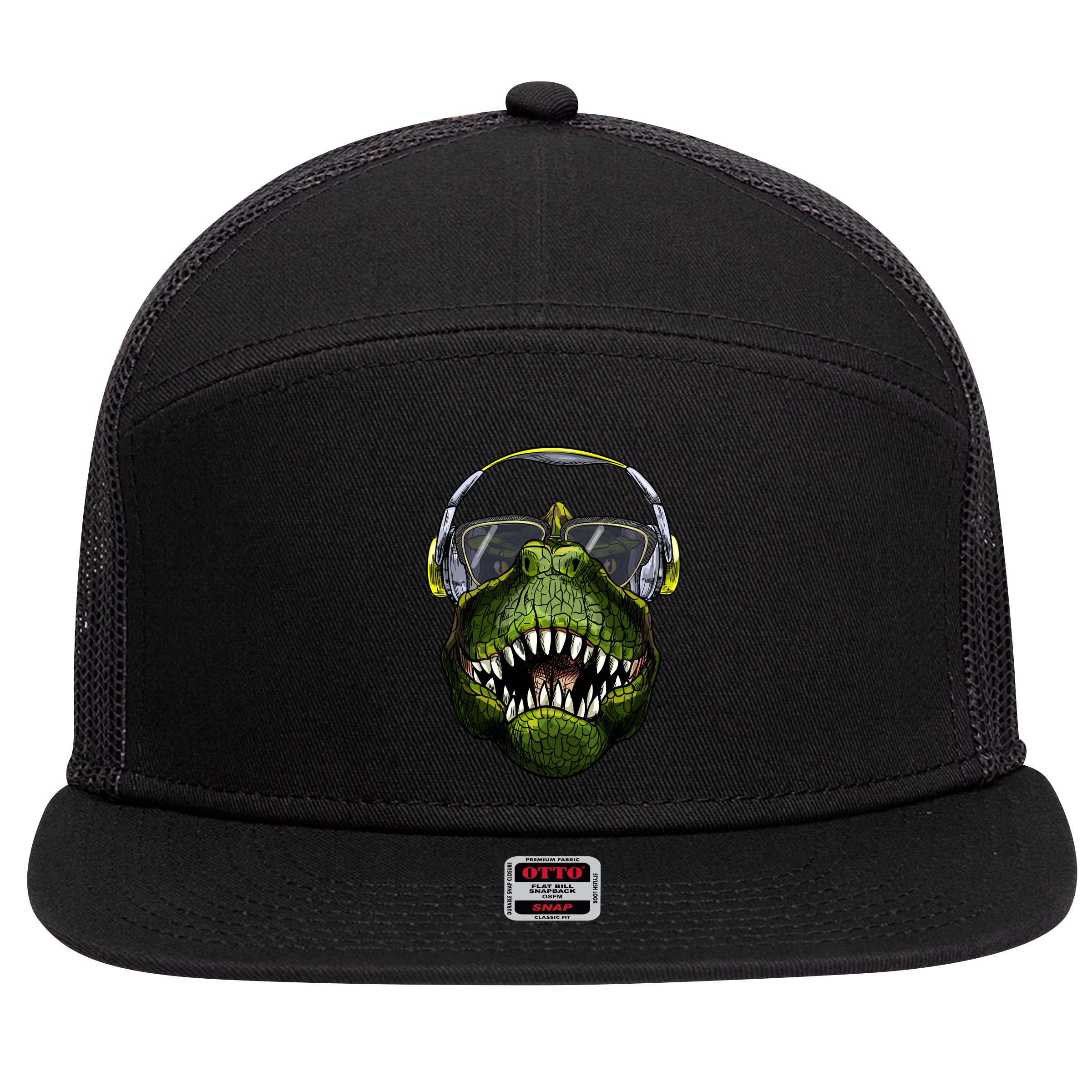 DJ T-Rex 7 Panel Mesh Trucker Snapback Hat