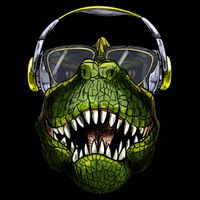 DJ T-Rex Drawstring Bag