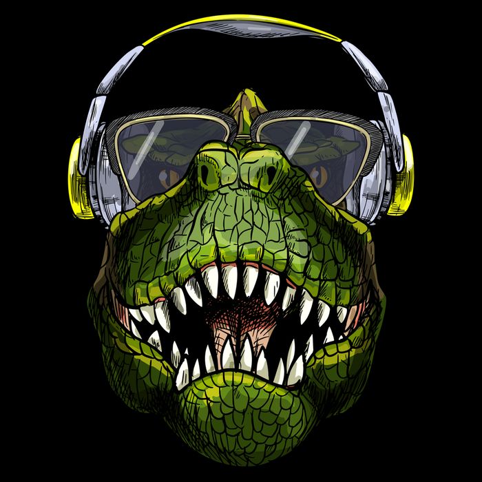 DJ T-Rex Drawstring Bag