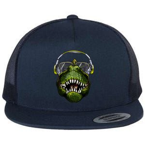 DJ T-Rex Flat Bill Trucker Hat