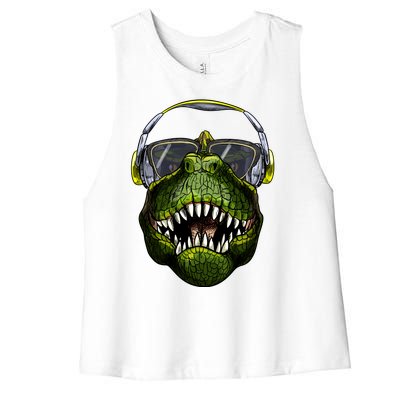 DJ T-Rex Women's Racerback Cropped Tank