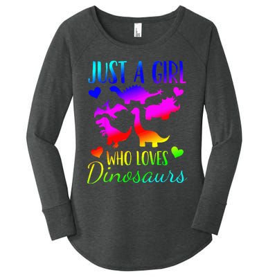 Dinosaur Just A Girl Who Loves Dinosaurs Women's Perfect Tri Tunic Long Sleeve Shirt