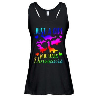 Dinosaur Just A Girl Who Loves Dinosaurs Ladies Essential Flowy Tank