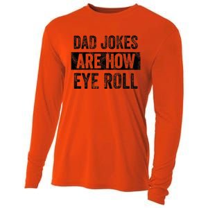 Dad Jokes Are How Eye Roll Funny Dad Cooling Performance Long Sleeve Crew