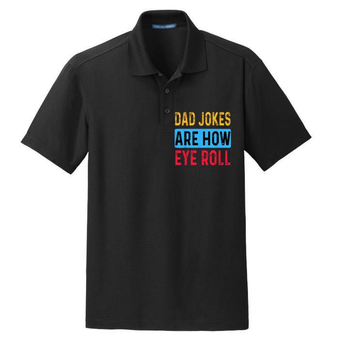 Dad Jokers Are Now Eye Roll Fathers Day Vintage Funny Dry Zone Grid Polo