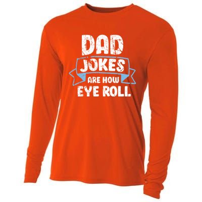 Dad Jokes Are How I Roll Funny Father Day Dads Joke Meaningful Gift Cooling Performance Long Sleeve Crew