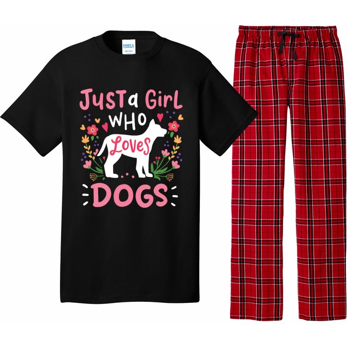 Dog Just A Girl Who Loves Dogs Gift For Dog Lovers Pajama Set