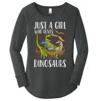 Dinosaur Just A Girl Who Loves Dinosaurs Brachiosaurus Women's Perfect Tri Tunic Long Sleeve Shirt