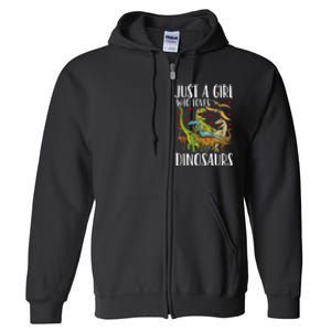 Dinosaur Just A Girl Who Loves Dinosaurs Brachiosaurus Full Zip Hoodie