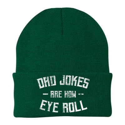 Dad Jokes Are How Eye Roll Funny Fathers Day Knit Cap Winter Beanie