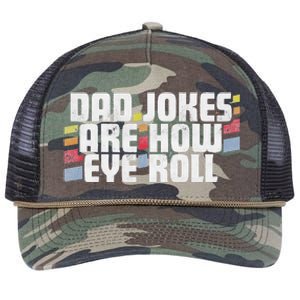 Dad Jokes Are How Eye Roll Funny Fathers Day Gift Retro Rope Trucker Hat Cap