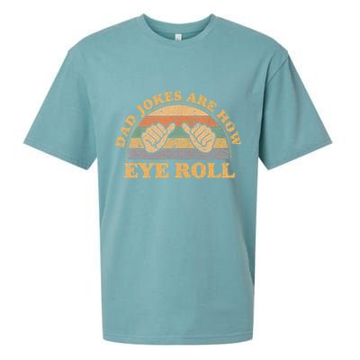 Dad Jokes Are How Eye Roll Fathers Day Vintage Retro Sueded Cloud Jersey T-Shirt