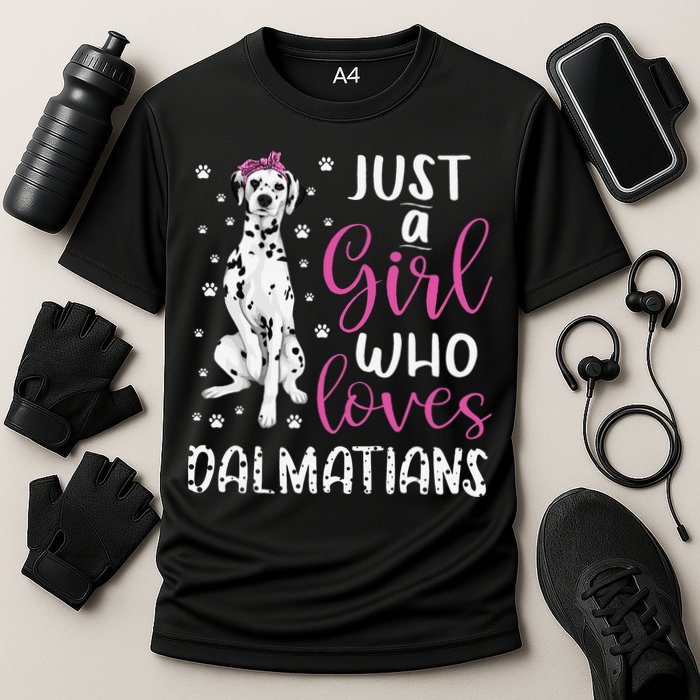 dalmatian Just A Who Loves dalmatians Dogs Lover Cooling Performance Crew T-Shirt