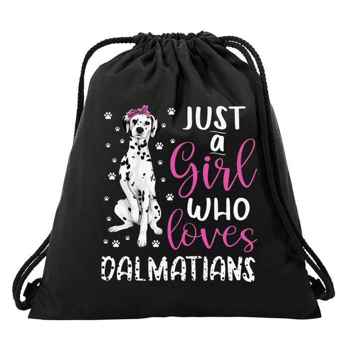 dalmatian Just A Who Loves dalmatians Dogs Lover Drawstring Bag