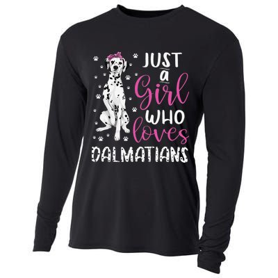 dalmatian Just A Who Loves dalmatians Dogs Lover Cooling Performance Long Sleeve Crew