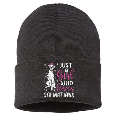 dalmatian Just A Who Loves dalmatians Dogs Lover Sustainable Knit Beanie